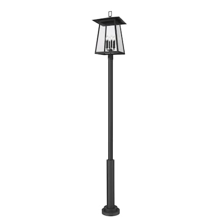 Z-Lite Rainer 6 Light Outdoor Post Mounted Fixture, 17.5in. W x 126in. H, Black 5015PHXXLR-5010P-BK